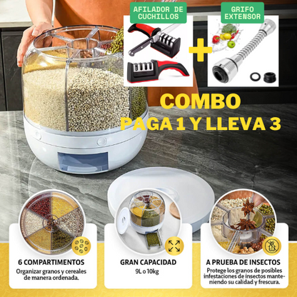 Dispensador giratorio + Afilador + Grifo extensor